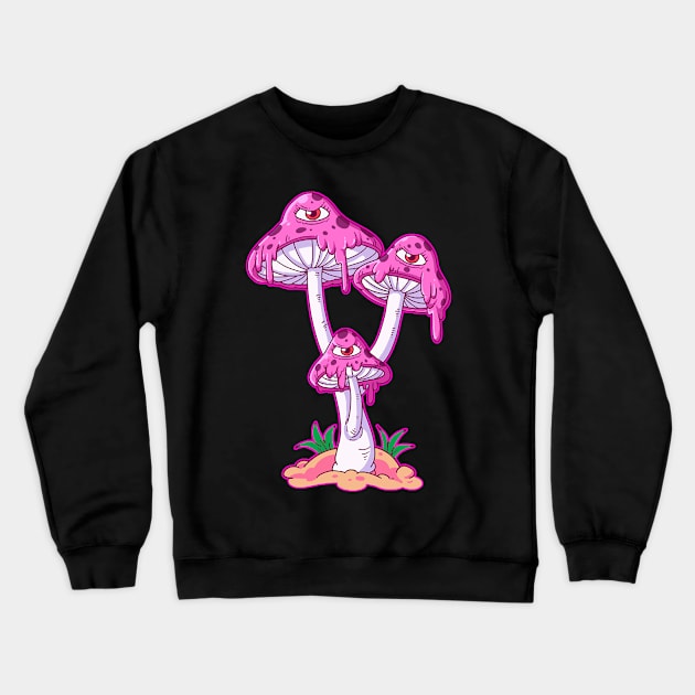 Musrooms Pastel Goth Vapor Wear Gothic Crewneck Sweatshirt by Dragna99